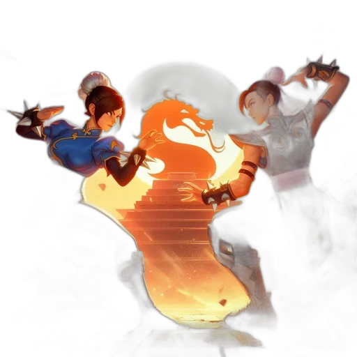 dragon, staff, concept art, 3d render transparent PNG cut-out