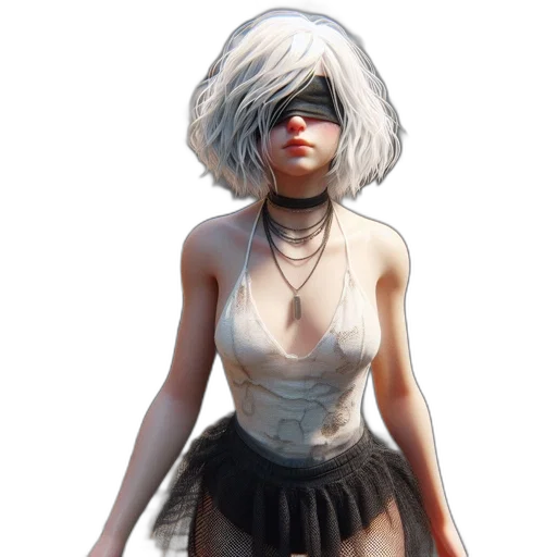 dress, jacket, face, staff transparent PNG cut-out