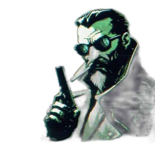 jacket, weapon, staff, robot transparent PNG cut-out