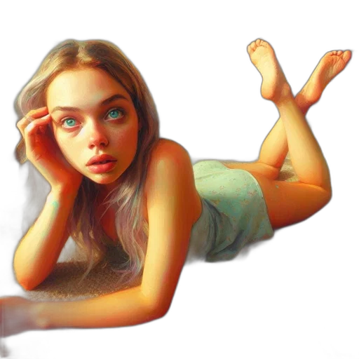 dress, face, creature, shoes transparent PNG cut-out