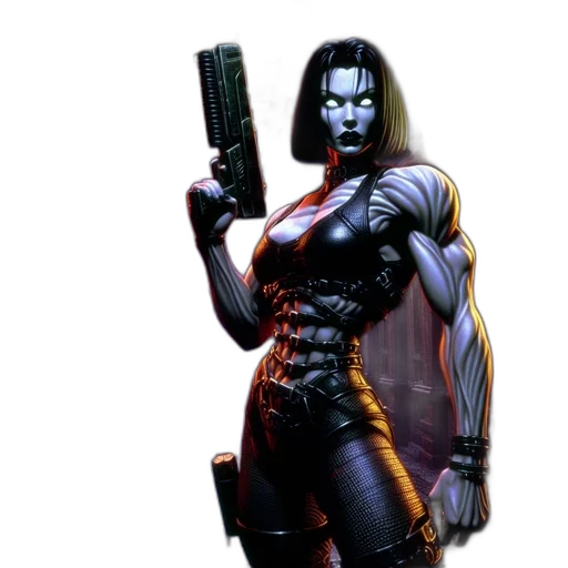 weapon, comic book art, concept art, cyberpunk transparent PNG cut-out