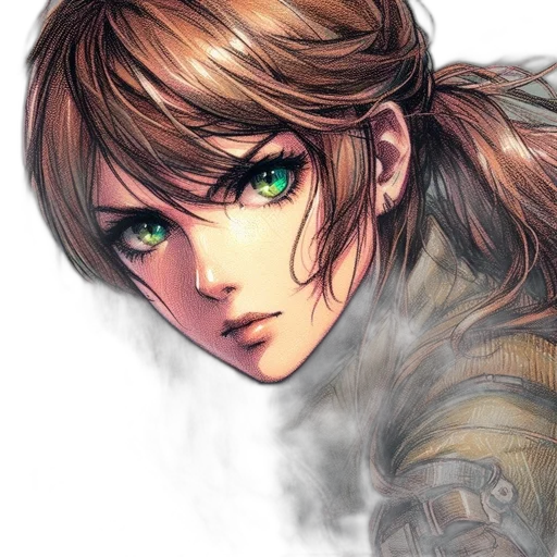face, fantasy art, watercolor, anime transparent PNG cut-out