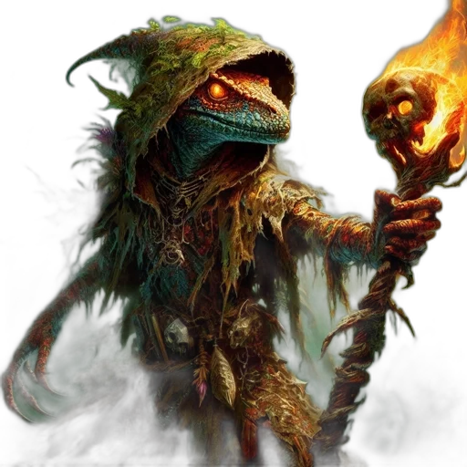 dragon, staff, creature, mask transparent PNG cut-out
