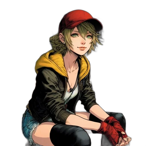 jacket, hat, comic book art, concept art transparent PNG cut-out