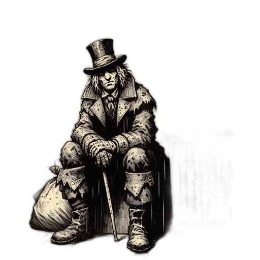 hat, jacket, staff, mask transparent PNG cut-out