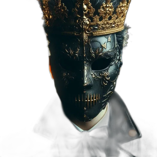 mask, crown, face, staff transparent PNG cut-out