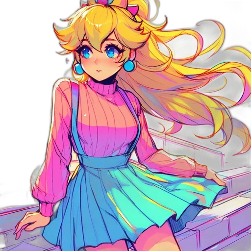 dress, pixel art, vaporwave, anime transparent PNG cut-out