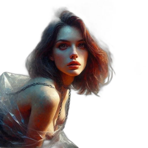 dress, face, hair, photorealistic transparent PNG cut-out
