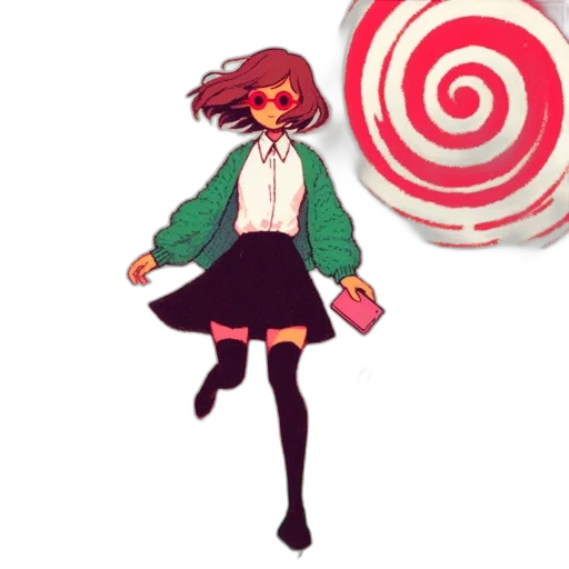 jacket, staff, weapon, creature transparent PNG cut-out