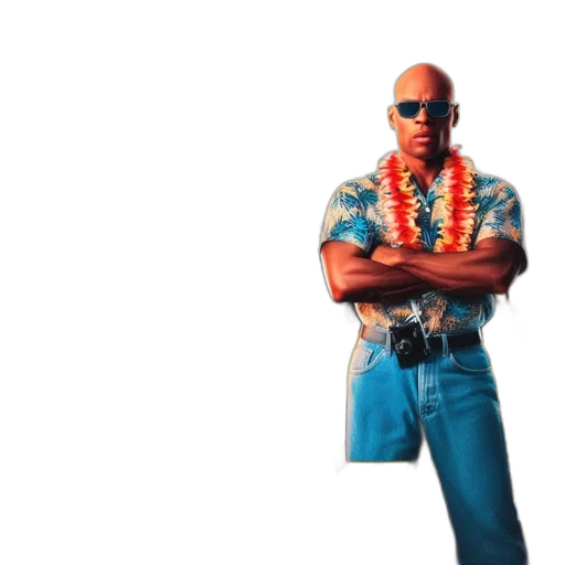 jacket, staff, weapon, vaporwave transparent PNG cut-out
