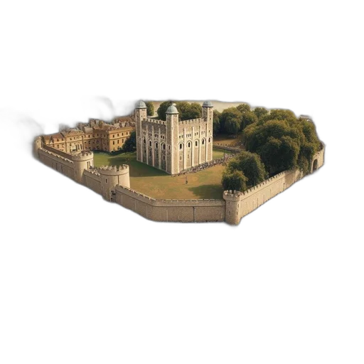 crown, building, 3d render, concept art transparent PNG cut-out