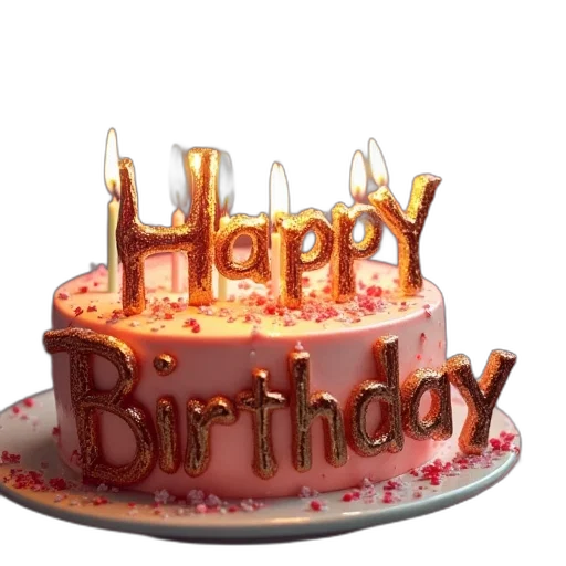 3d render, happy, birthday, name transparent PNG cut-out