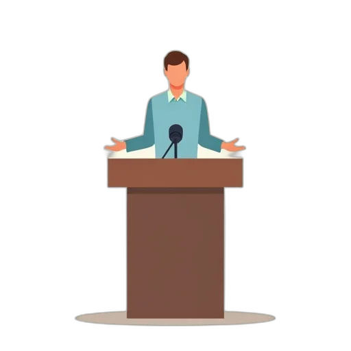 staff, stylized, illustration, man transparent PNG cut-out