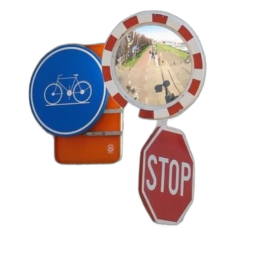 3d render, stop, sign, bicycle transparent PNG cut-out