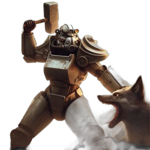 robot, animal, weapon, staff transparent PNG cut-out
