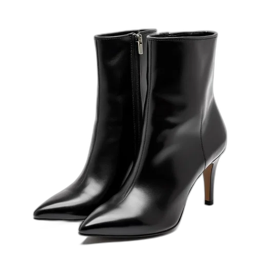 shoes, pair, black, high-heeled transparent PNG cut-out
