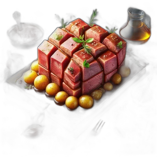 food, crown, photorealistic, 3d render transparent PNG cut-out