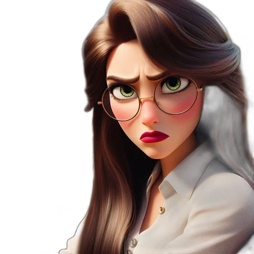 face, cartoon, fantasy art, photorealistic transparent PNG cut-out