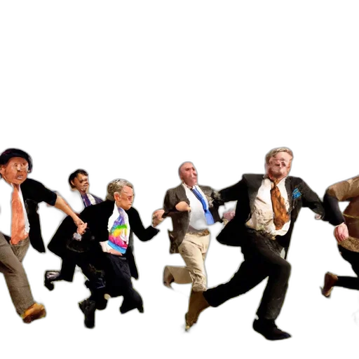 six, men, formal, wear transparent PNG cut-out