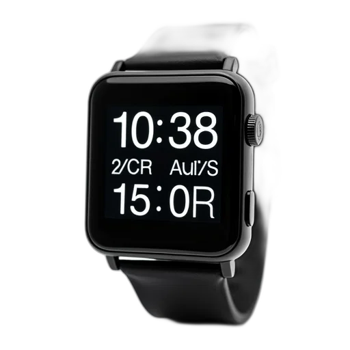 black, wristwatch, square, face transparent PNG cut-out