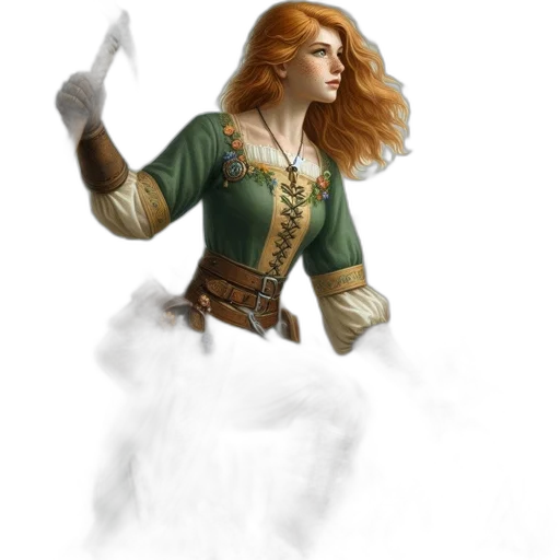 staff, dress, sword, fantasy art transparent PNG cut-out