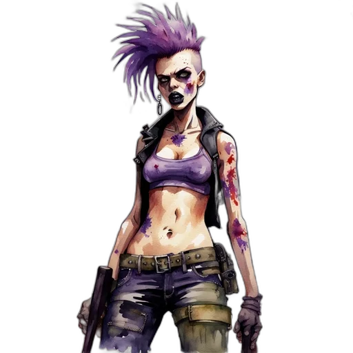 concept art, cyberpunk, comic book art, fantasy art transparent PNG cut-out