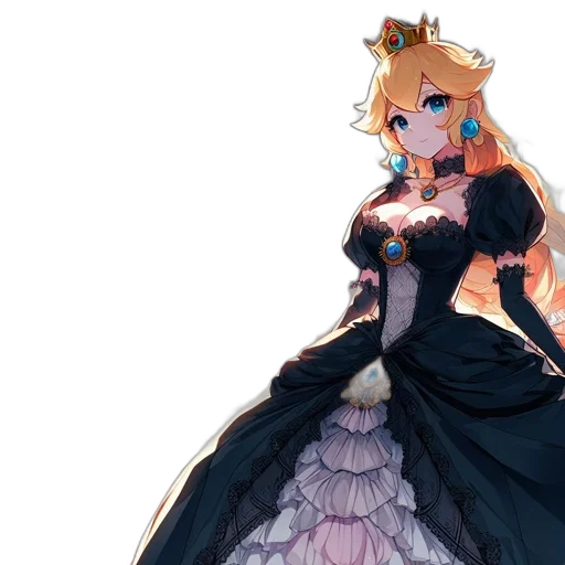 dress, crown, anime, pixel art transparent PNG cut-out
