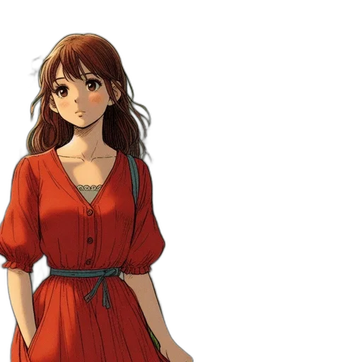 dress, anime, concept art, fantasy art transparent PNG cut-out