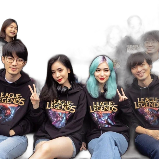 outer space, group, people, wearing transparent PNG cut-out