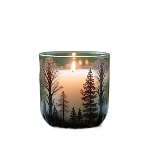 photorealistic, fire, forest, glass transparent PNG cut-out
