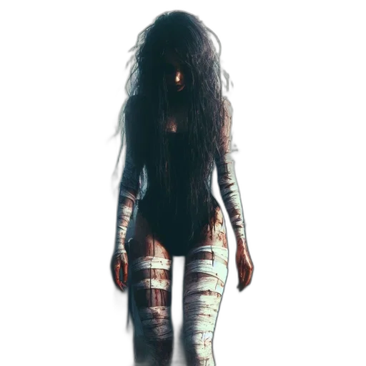 dress, hair, creature, mask transparent PNG cut-out
