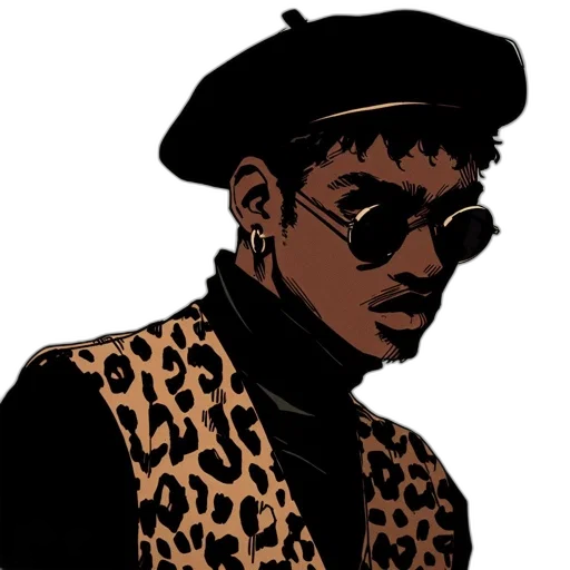 jacket, hat, comic book art, cartoon transparent PNG cut-out