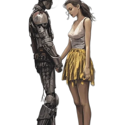 robot, dress, weapon, concept art transparent PNG cut-out