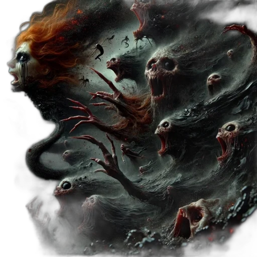 creature, dragon, hair, face transparent PNG cut-out