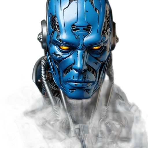 robot, mask, face, cyberpunk transparent PNG cut-out