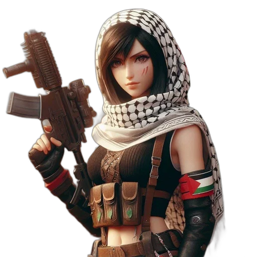 weapon, jacket, face, concept art transparent PNG cut-out