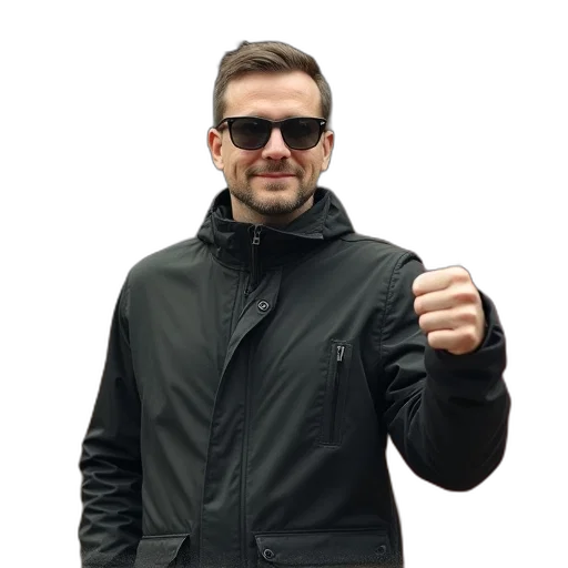 jacket, staff, face, umbrella transparent PNG cut-out