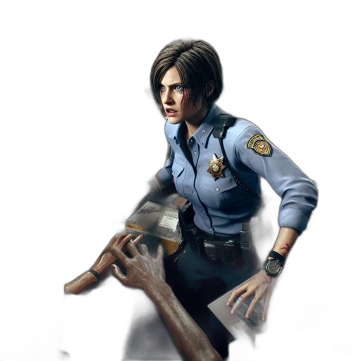 weapon, jacket, staff, face transparent PNG cut-out