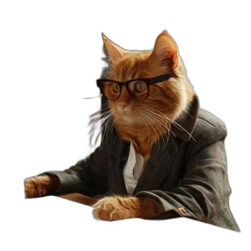 jacket, staff, animal, photorealistic transparent PNG cut-out