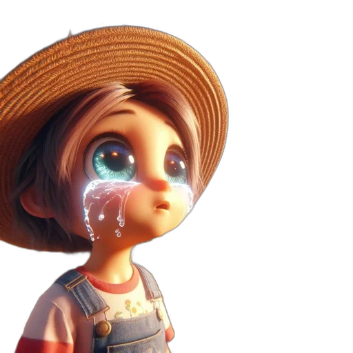 face, hat, 3d render, concept art transparent PNG cut-out