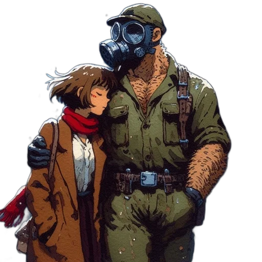 jacket, mask, comic book art, concept art transparent PNG cut-out