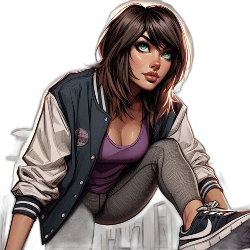 jacket, comic book art, concept art, fantasy art transparent PNG cut-out