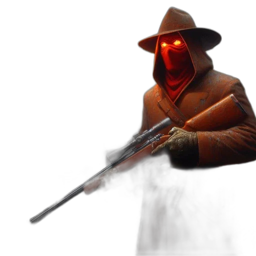weapon, staff, mask, jacket transparent PNG cut-out