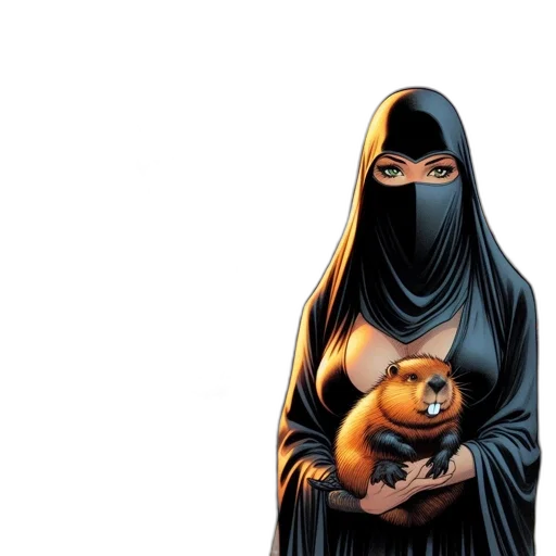 comic book art, concept art, woman, black transparent PNG cut-out