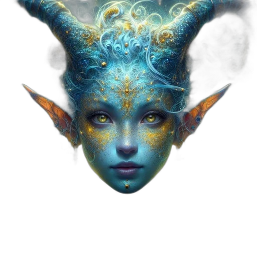 face, mask, dragon, staff transparent PNG cut-out