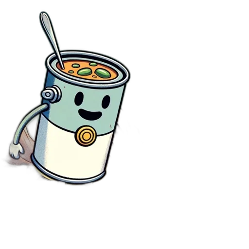 food, pixel art, anthropomorphic, can transparent PNG cut-out