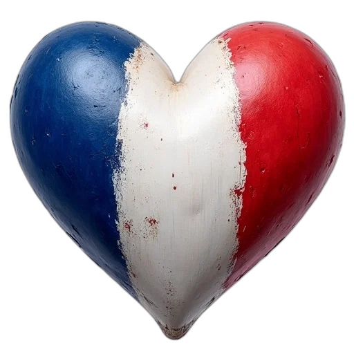 french, flag, heart, symbol transparent PNG cut-out
