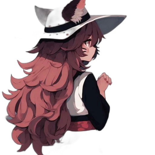 hat, staff, hair, jacket transparent PNG cut-out
