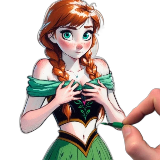 dress, crown, jewelry, fantasy art transparent PNG cut-out