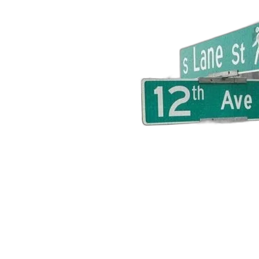 3d render, city street, street, sign transparent PNG cut-out